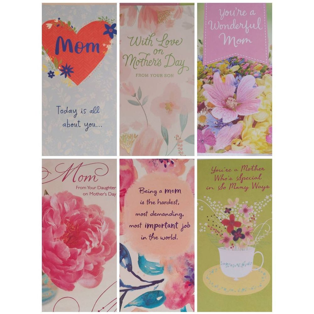 Mother's day Greeting cards lot of 6 American Greetings NO Envelops